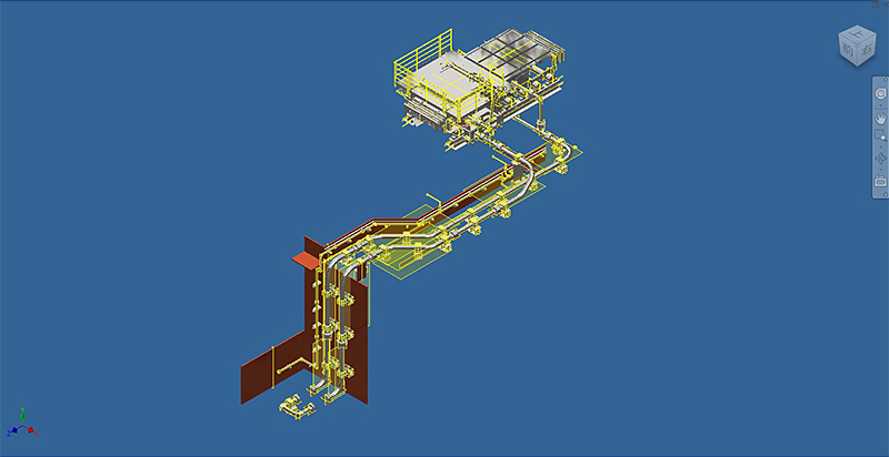 デスケ配管完成図　3DCAD化